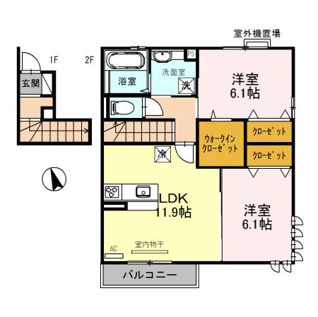 ジャルダン亀山（201） 間取り図画像