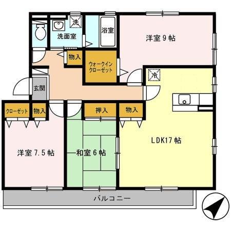 アリュール逆瀬川（201） 間取り図画像