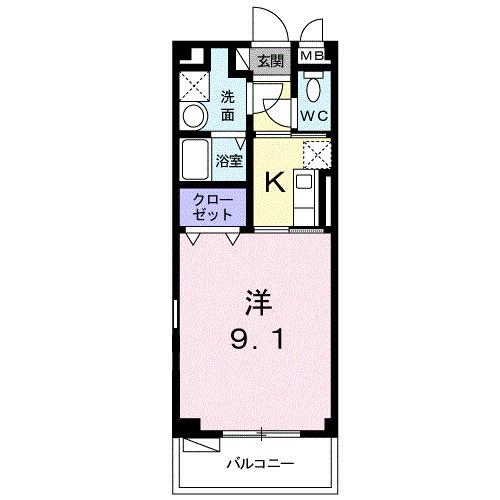 ヒルコート北野（302） 間取り図画像