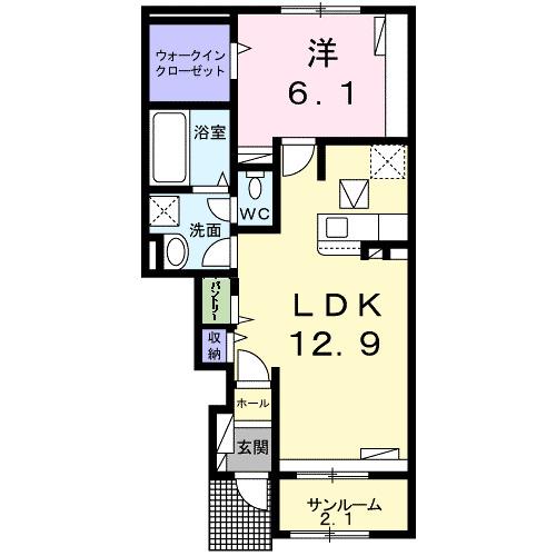 オイコス　オニロ　相生Ｂ（102） 間取り図画像