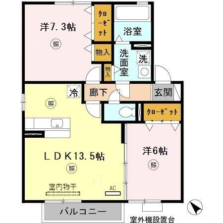 リバーハイム谷八木（203） 間取り図画像