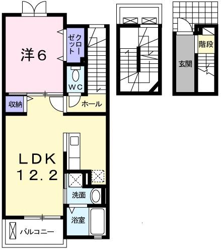 ポレール伊川　Ⅲ（302） 間取り図画像