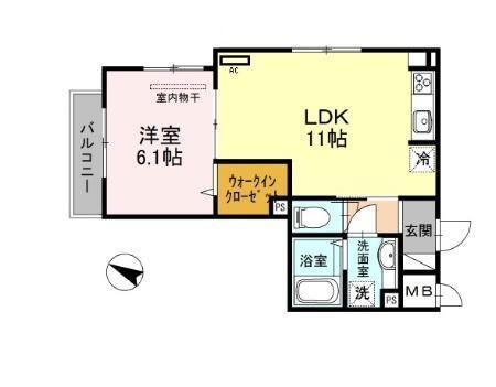 グランクレール兵庫町（305） 間取り図画像