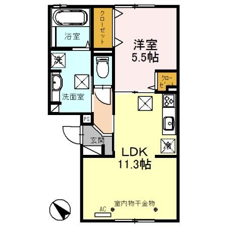 ラフィーネ亀山（102） 間取り図画像