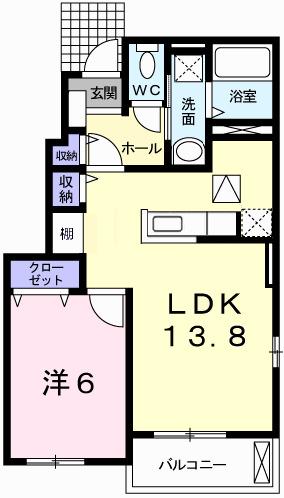 パレドール大浜Ⅱ（101） 間取り図画像