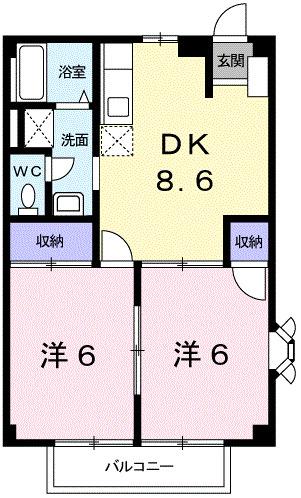 エスポワール御立Ｂ（101） 間取り図画像
