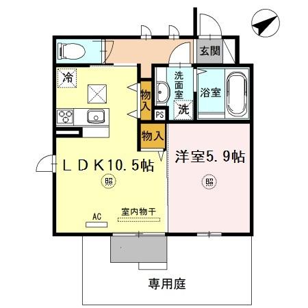 エルポルト　悠　B棟（103） 間取り図画像