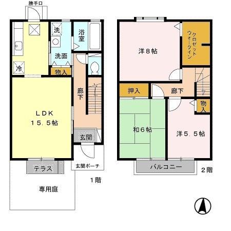 サンク ヴィラージュ（103） 間取り図画像