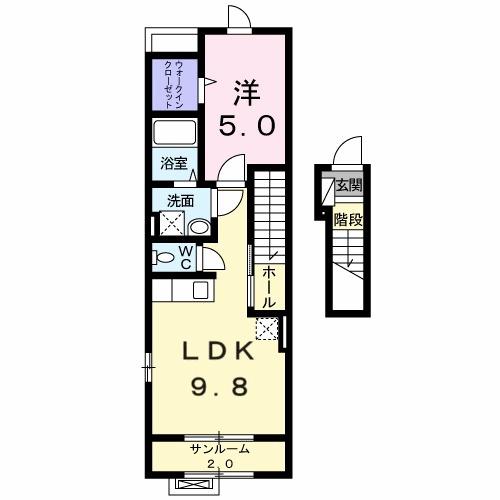 サンリット梶原Ⅱ（206） 間取り図画像