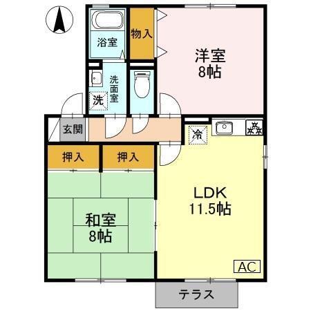 ウィンディビレッジ　B棟（101） 間取り図画像