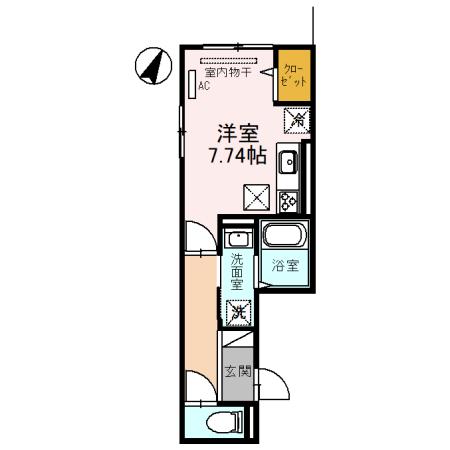 D-roomクロス（102） 間取り図画像