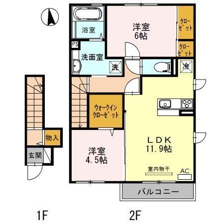 Villa正門通　B棟（203） 間取り図画像