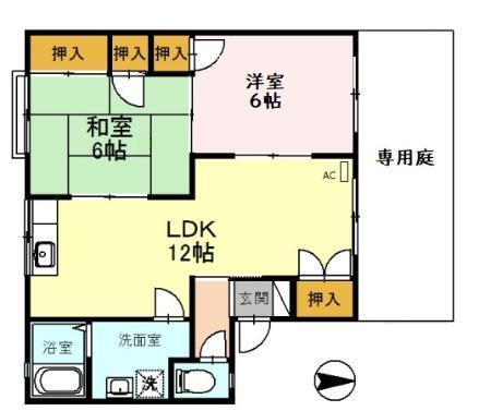 セジュール北八代　B棟（B101） 間取り図画像