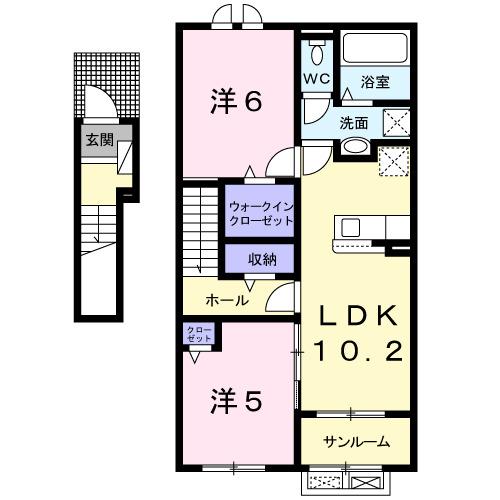 リベルラコッコＢ（202） 間取り図画像