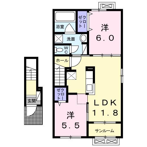 メゾン・シュシュⅡ（203） 間取り図画像
