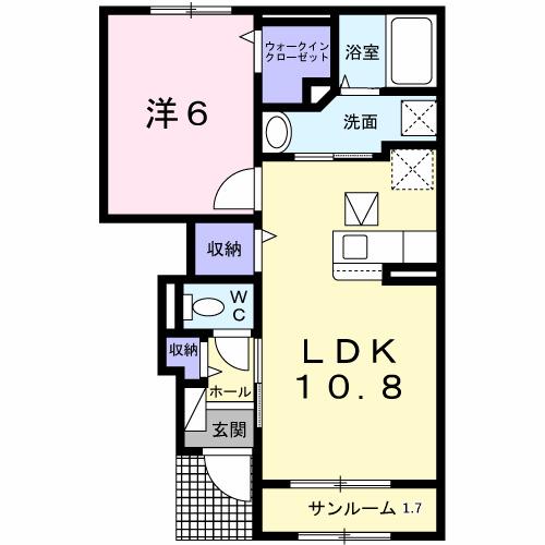 ホワイトストーク九日市（103） 間取り図画像