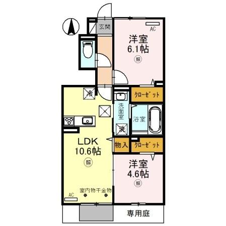 Ｄ−ｒｏｏｍ社（101） 間取り図画像