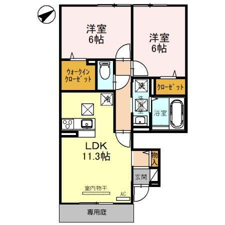 モアナ　B棟（102） 間取り図画像