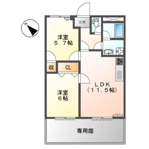 加古川市加古川町大野アパート 間取り図画像