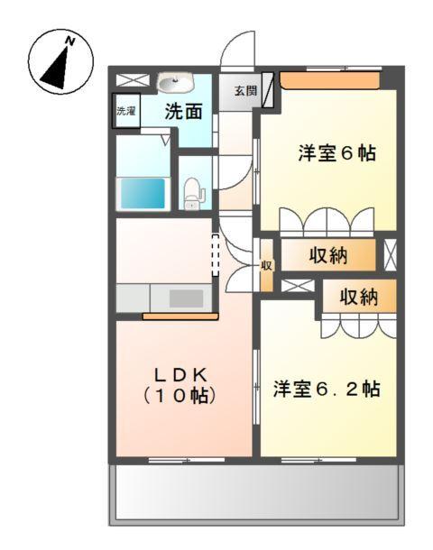 加古川市平岡町土山アパート 間取り図画像