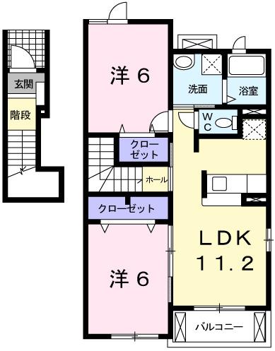 リバーサイドヴィラ書写Ｂ（201） 間取り図画像