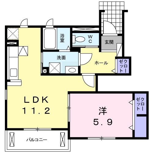 ルミエール魚住（103） 間取り図画像