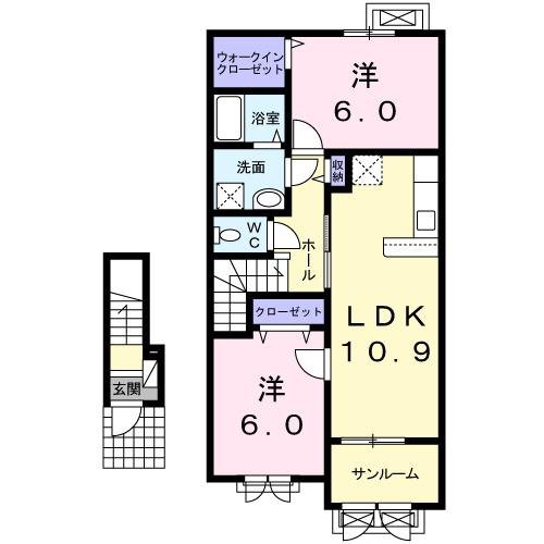 メゾン　パストラルⅡ（205） 間取り図画像