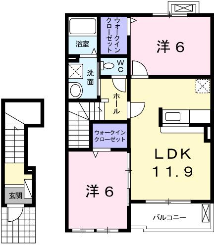 グランデール興浜Ⅱ（203） 間取り図画像