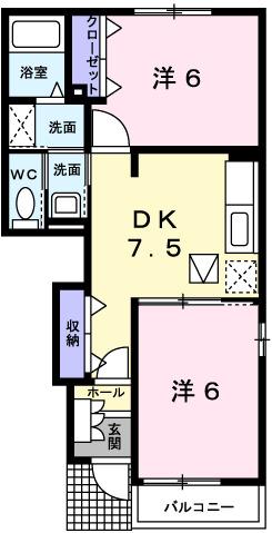 ツイン　ハウスオークＢ（103） 間取り図画像
