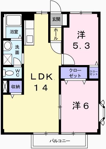 パレスイナバ（201） 間取り図画像