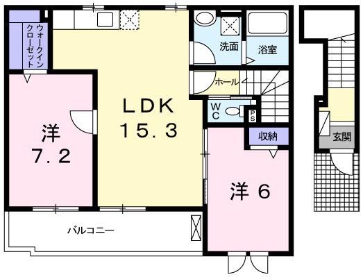 ブランシュ（202） 間取り図画像