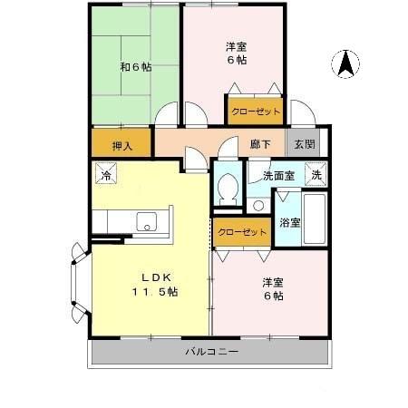 パールハイム　A棟（202） 間取り図画像