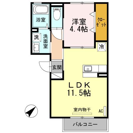 エスポワール杭瀬（202） 間取り図画像