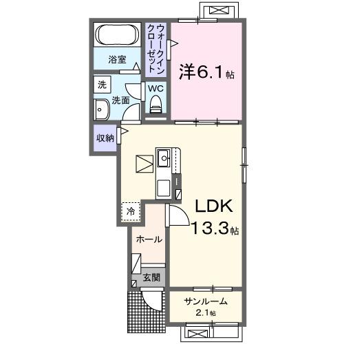 メゾンパーク　枚田岡　Ａ棟（106） 間取り図画像