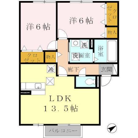 グランモア航　Ａ棟（103） 間取り図画像