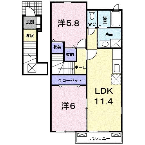 プラシード野中Ａ（201） 間取り図画像