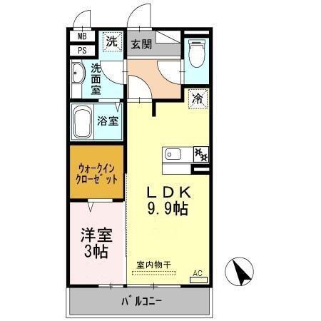 セジュール町坪（202） 間取り図画像