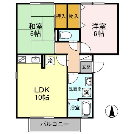 フリーデン　Ⅲ棟（202） 間取り図画像