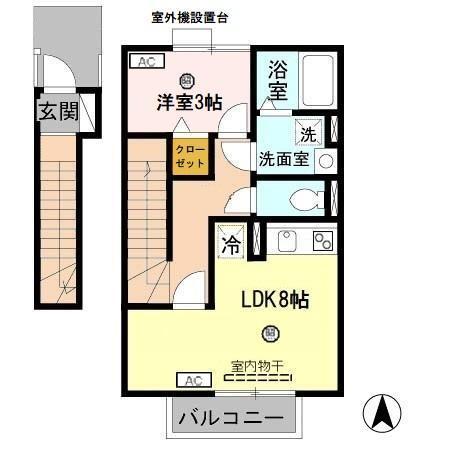 ダリア　B棟（202） 間取り図画像