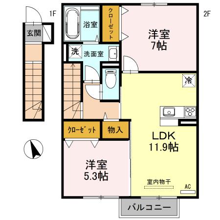 estasia　A棟（A203） 間取り図画像