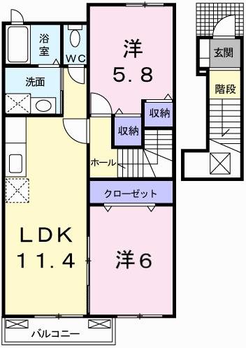 マ・シェールⅠ（203） 間取り図画像