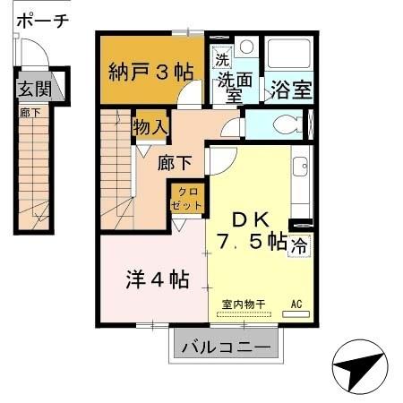 ローズコート砥堀（201） 間取り図画像