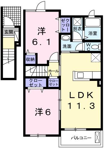 メゾンプラースⅢ（202） 間取り図画像