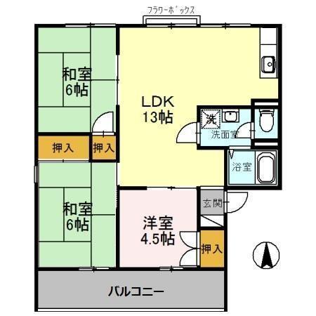 セジュール北八代　A棟（A202） 間取り図画像