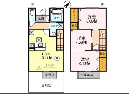 アローイン（102） 間取り図画像