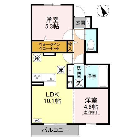 D-ROOM　天が岡（102） 間取り図画像