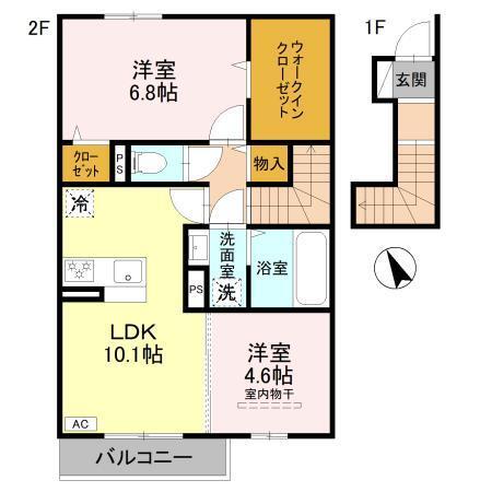 D-ROOM　天が岡（202） 間取り図画像