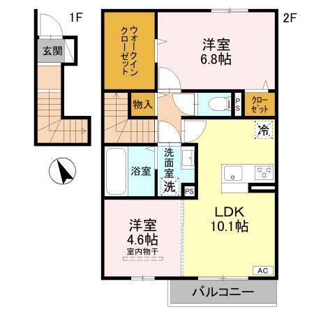 D-ROOM　天が岡（203） 間取り図画像