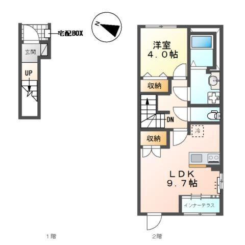 丹波篠山市中野　賃貸アパートⅡ 間取り図画像