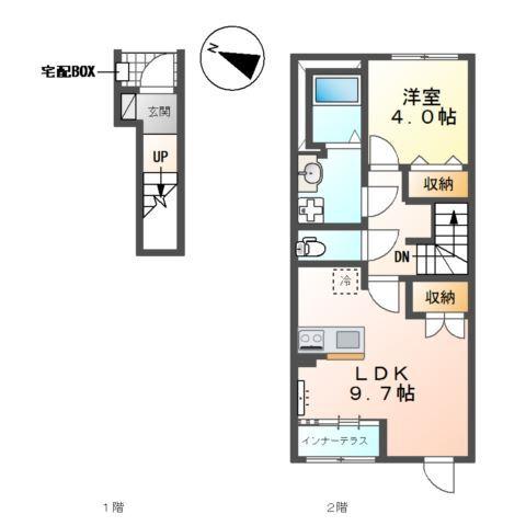 丹波篠山市中野　賃貸アパートⅡ 間取り図画像